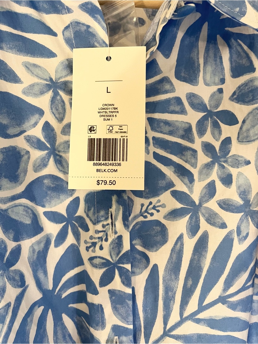 crown & ivy Blue White Floral Ruffle-Sleeve Midi Dress - Picture 5 of 6